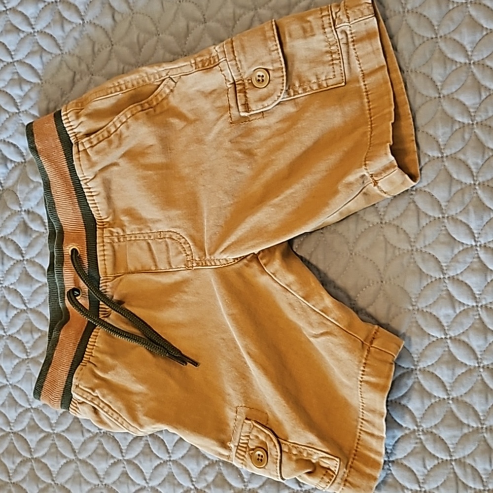 Green and Brown Tie Waist Kids' Shorts